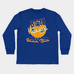 Oahu Hawaii Waikiki Beach Kids Long Sleeve T-Shirt